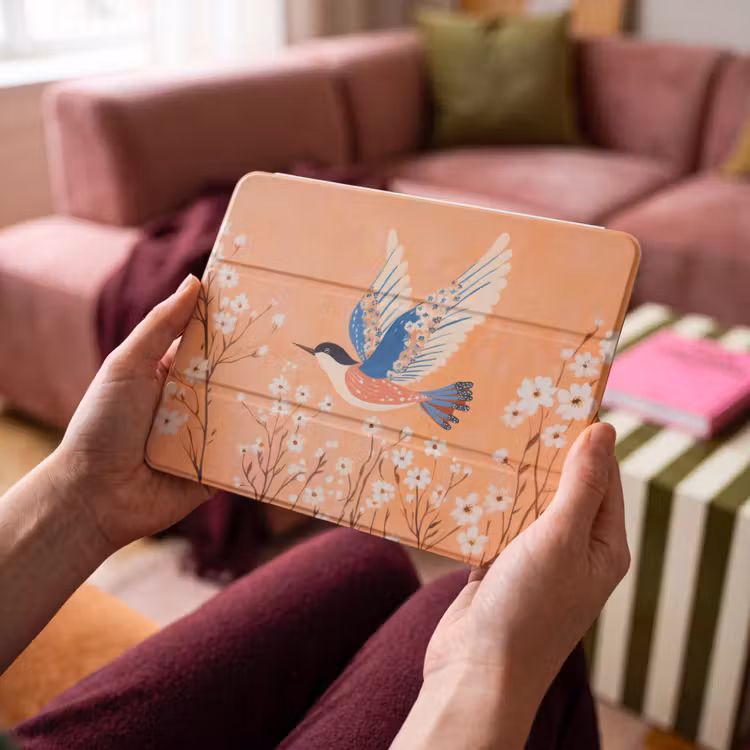 iPad hoes - Vogel - Bloesemtakken - Warm - Kleurrijk — 4