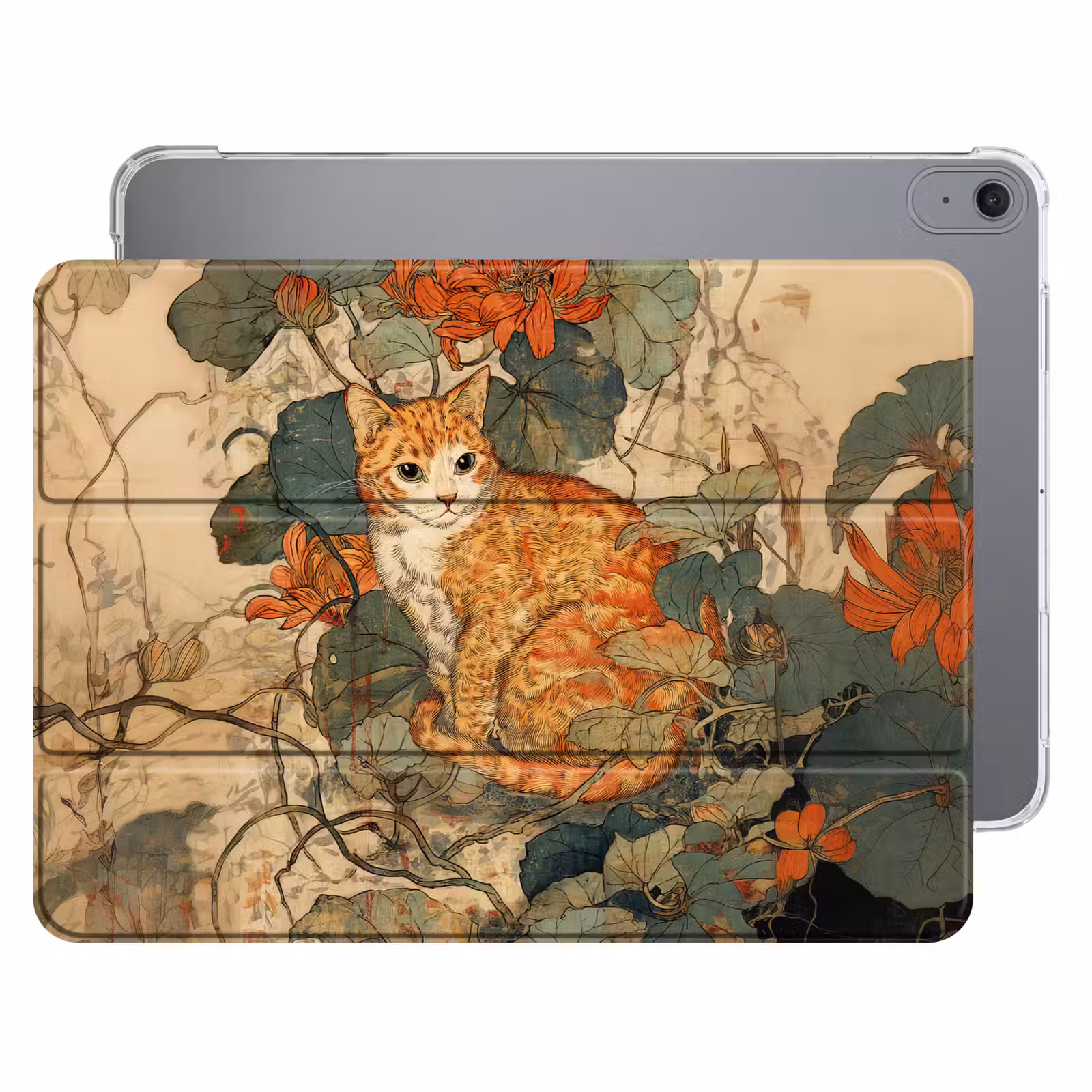 iPad hoes - Kat - Sierlijk - Bloemen — 1