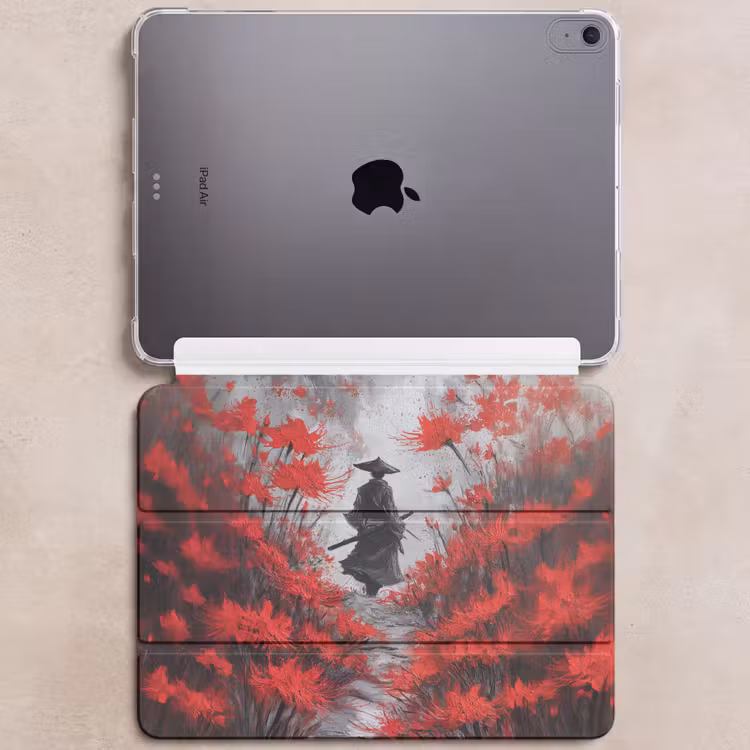 iPad hoes - Rode bloemen - mistig - Man — 6