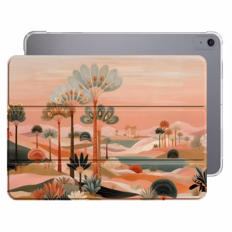 iPad hoes - Roze landschap - Palmen - Water — 1