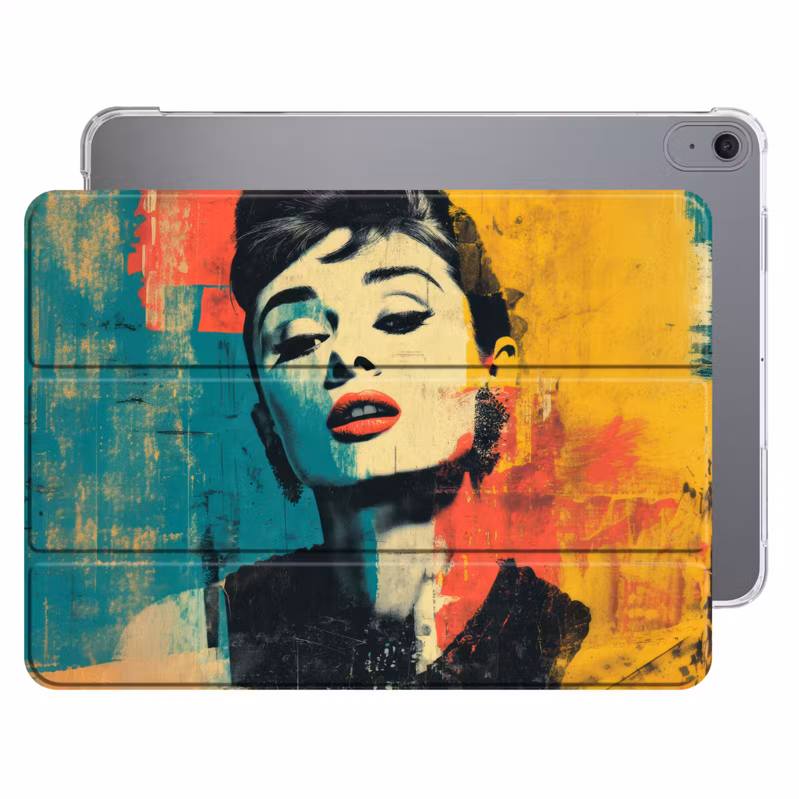 iPad hoes - Vrouw - Rode lippen - Expressief - Grafisch — 1
