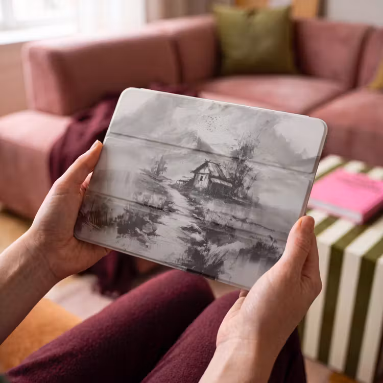 iPad hoes - Hut - Grijs - Bergen - Mistig — 4
