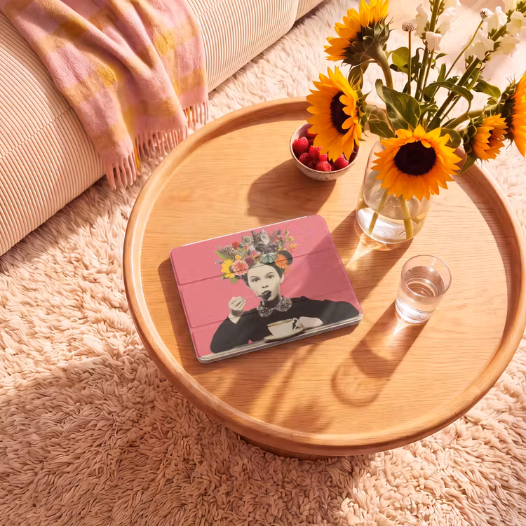 iPad hoes - Meisje - Kopje - Bloemen - Roze — 2