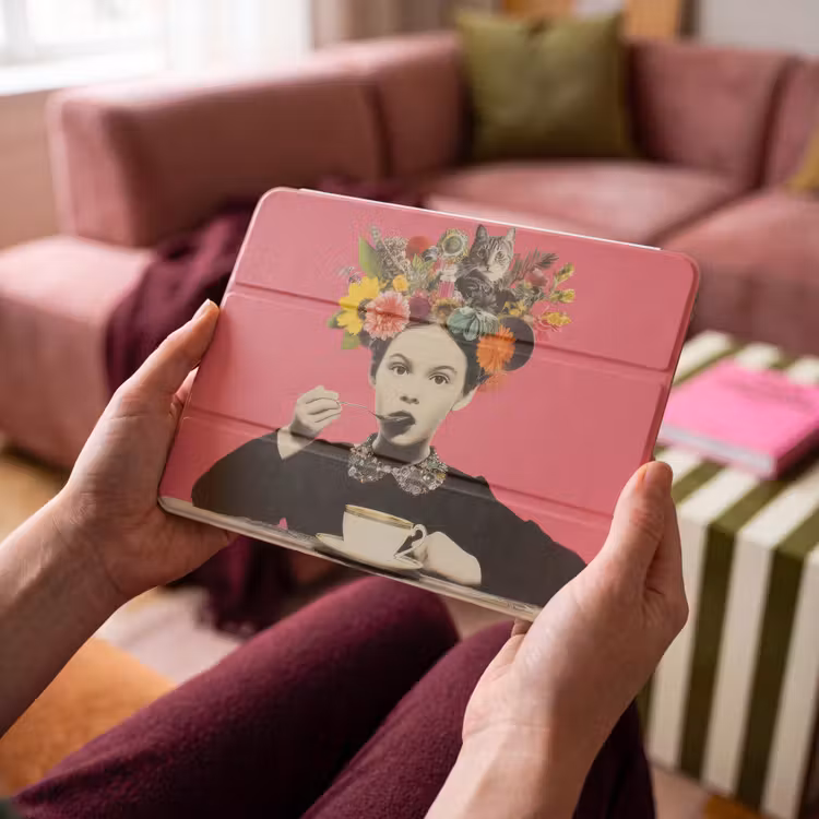 iPad hoes - Meisje - Kopje - Bloemen - Roze — 4