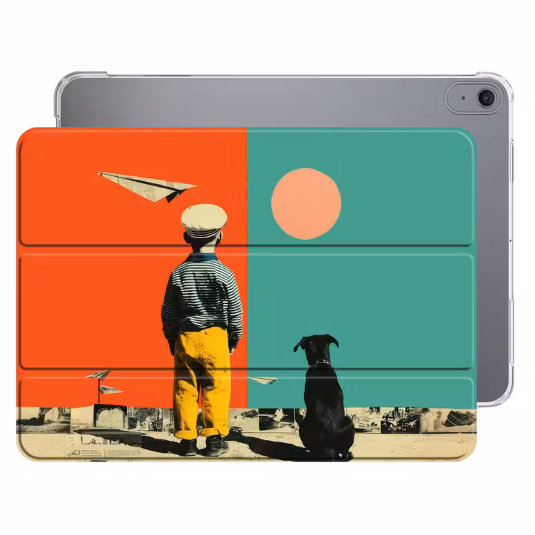 iPad hoes - Retro - Jongen - Hond - Rood - Groen — 1
