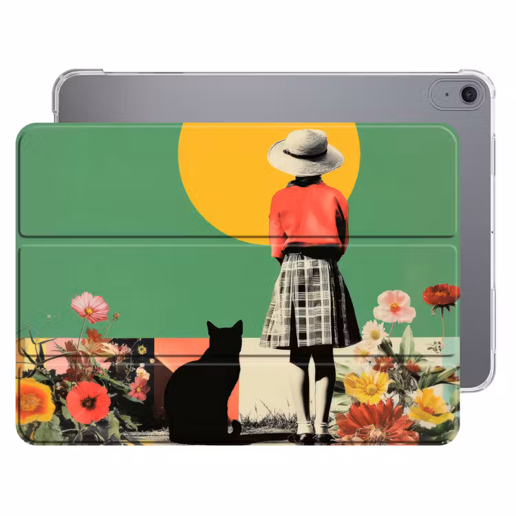 iPad hoes - Retro - Meisje - Kat - Zon — 1