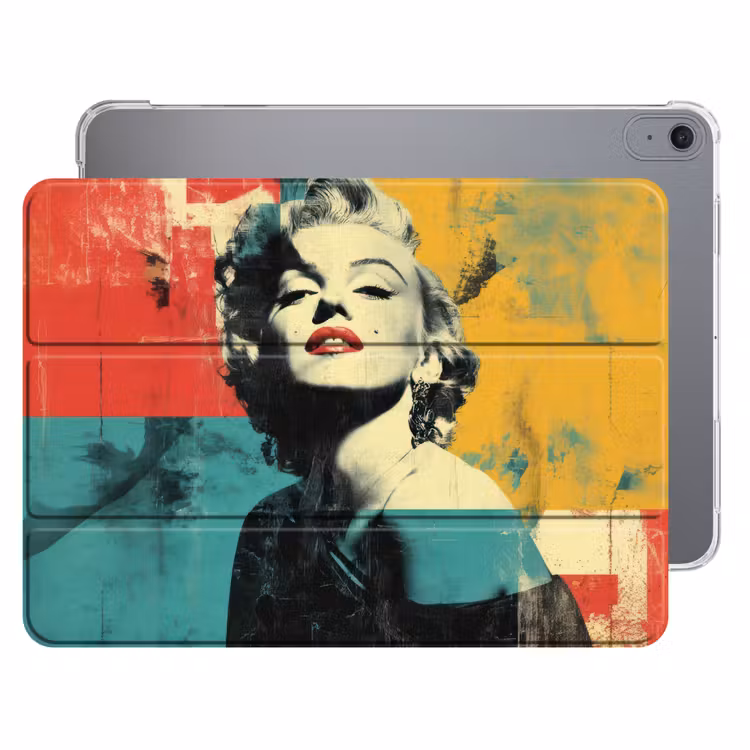 iPad hoes - Vrouw - Rode lippen - Abstracte kleurvlakken - Popartuistraling — 1