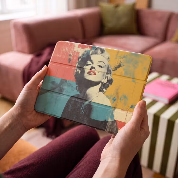 iPad hoes - Vrouw - Rode lippen - Abstracte kleurvlakken - Popartuistraling — 4