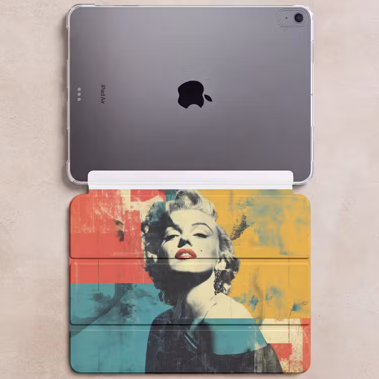 iPad hoes - Vrouw - Rode lippen - Abstracte kleurvlakken - Popartuistraling — 6