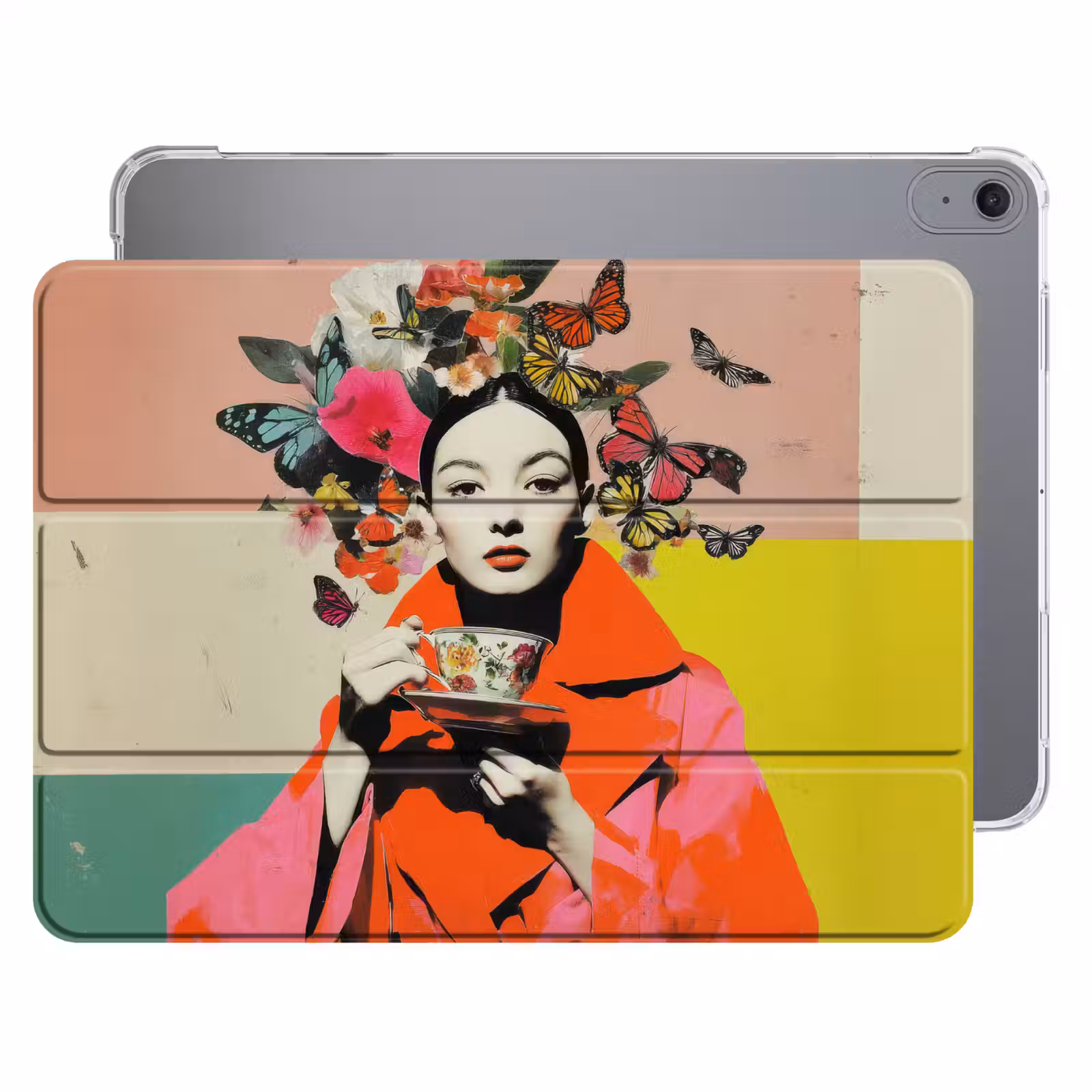 iPad hoes - Retro - Vrouw - Kopje - Vlinders — 1