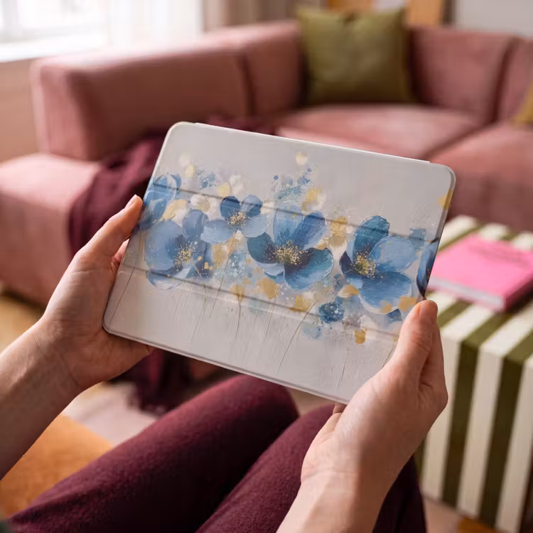 iPad hoes - Bloemen - Blauw - Abstract — 4