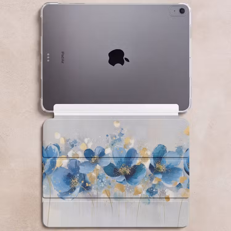 iPad hoes - Bloemen - Blauw - Abstract — 6