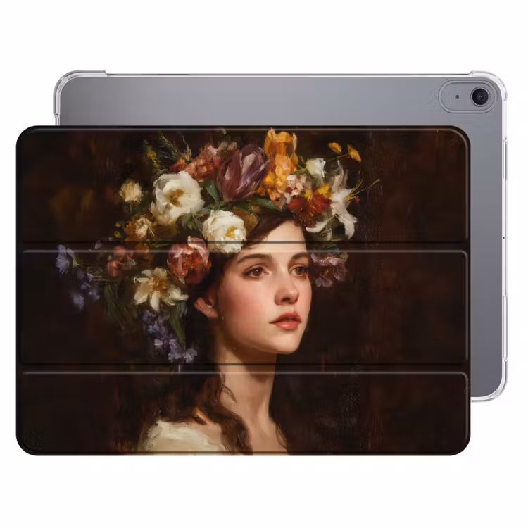iPad hoes - Portret - Vrouw - Bloemen — 1