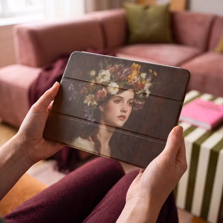 iPad hoes - Portret - Vrouw - Bloemen — 4