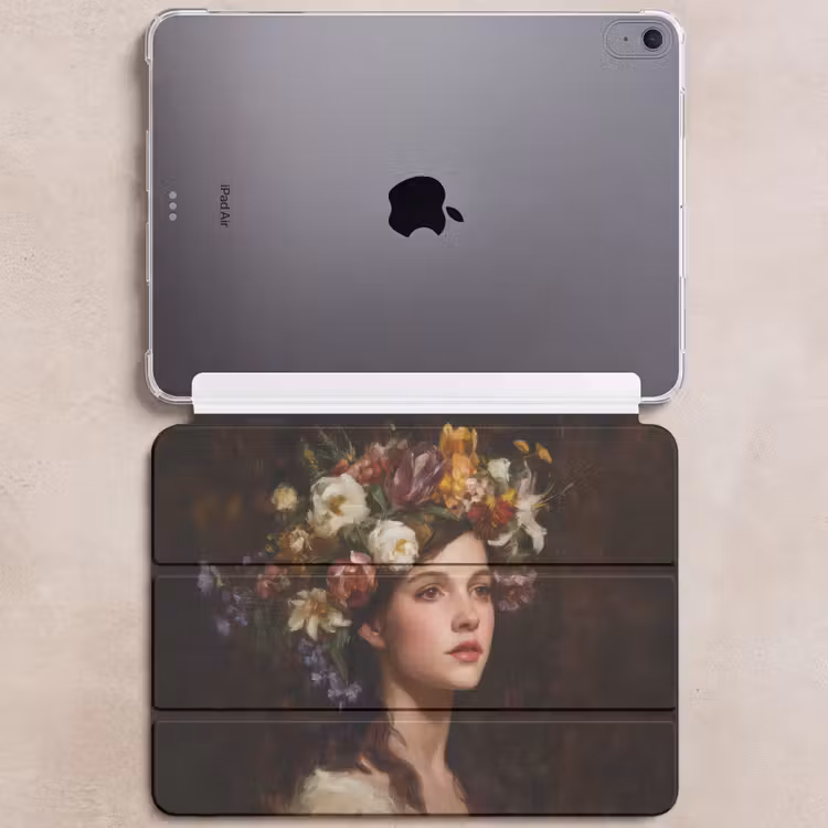 iPad hoes - Portret - Vrouw - Bloemen — 6