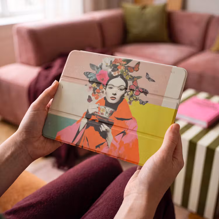iPad hoes - Retro - Vrouw - Kopje - Vlinders — 4