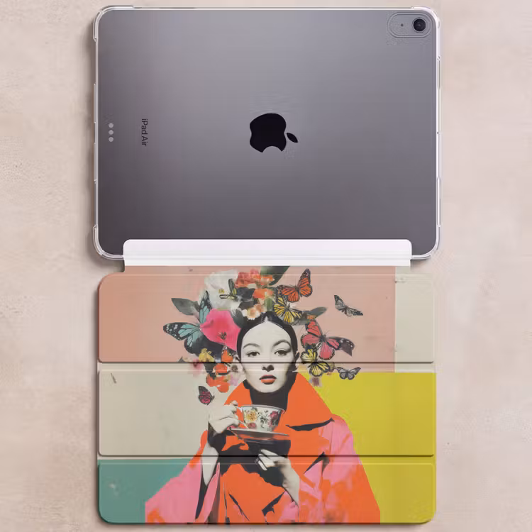 iPad hoes - Retro - Vrouw - Kopje - Vlinders — 6
