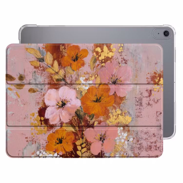 iPad hoes - Schilderij - Bloemen - Rustiek - Roze — 1