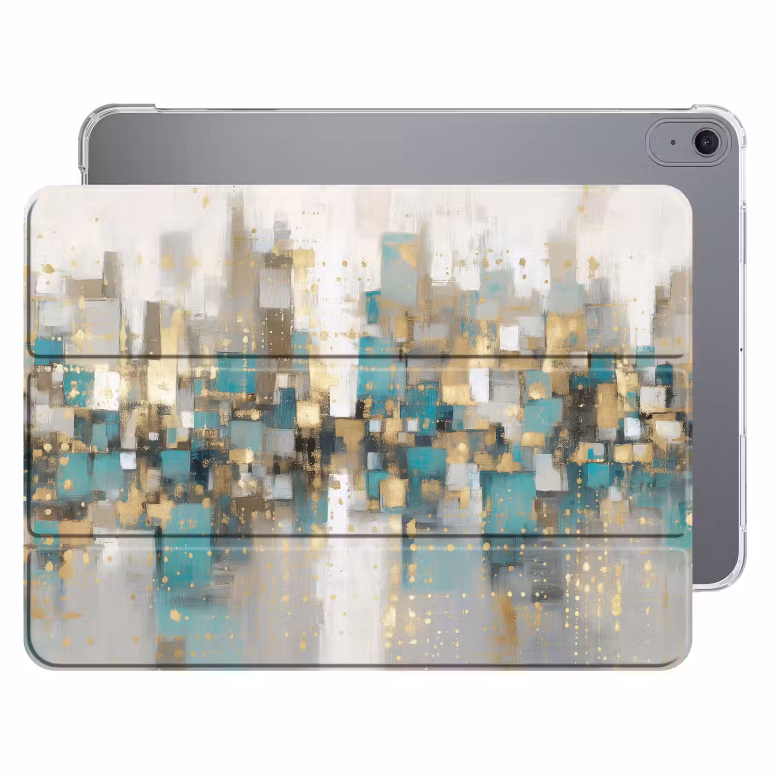 iPad hoes - Abstract - Blokken - Goud - Skyline — 1