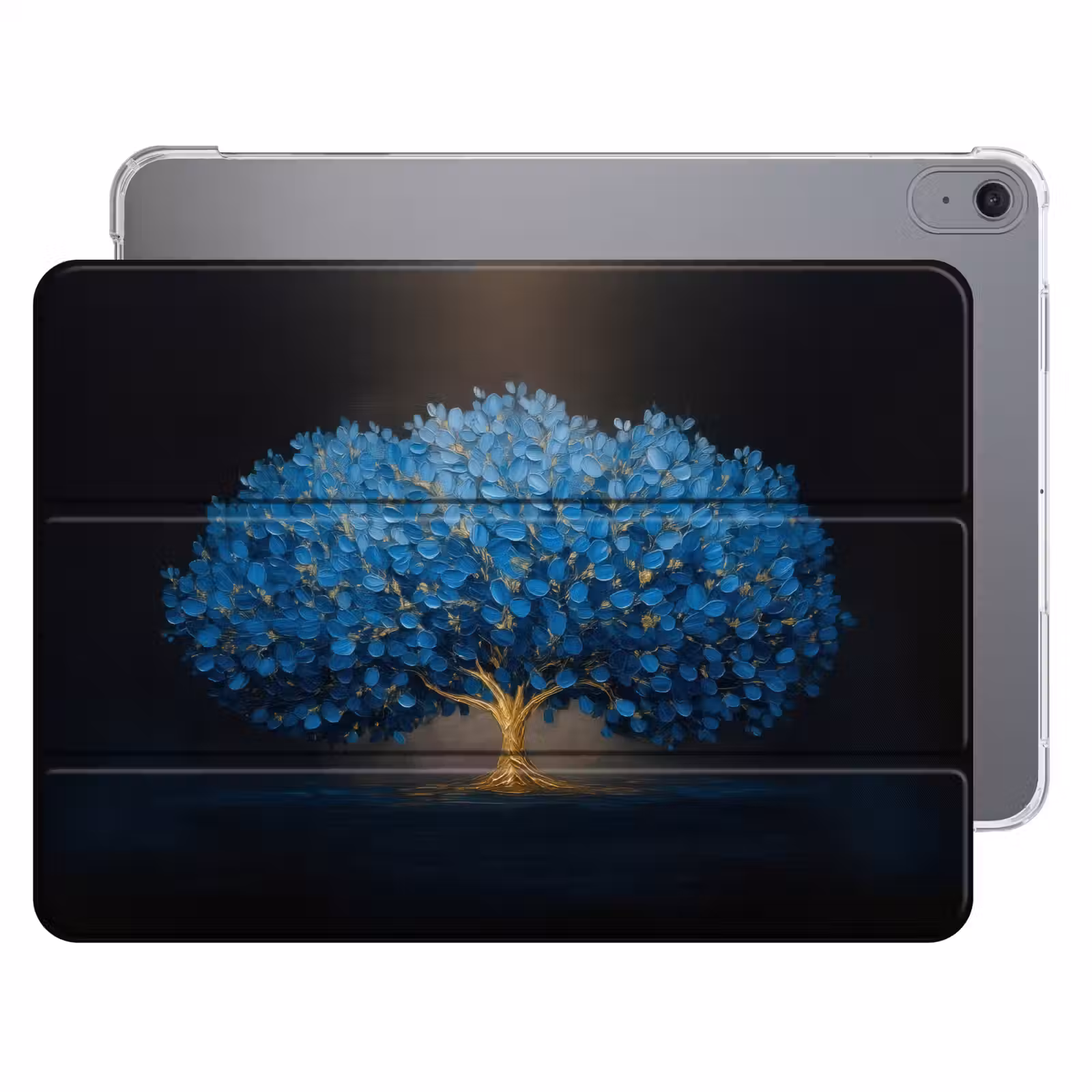 iPad hoes - Boom - Blauw - Bladeren - Penseelstreken — 1