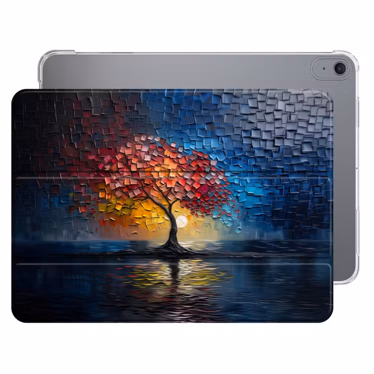 iPad hoes - Boom - Blauw - Bladeren - Vakken — 1