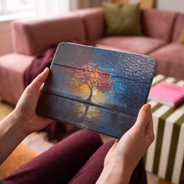 iPad hoes - Boom - Blauw - Bladeren - Vakken — 4