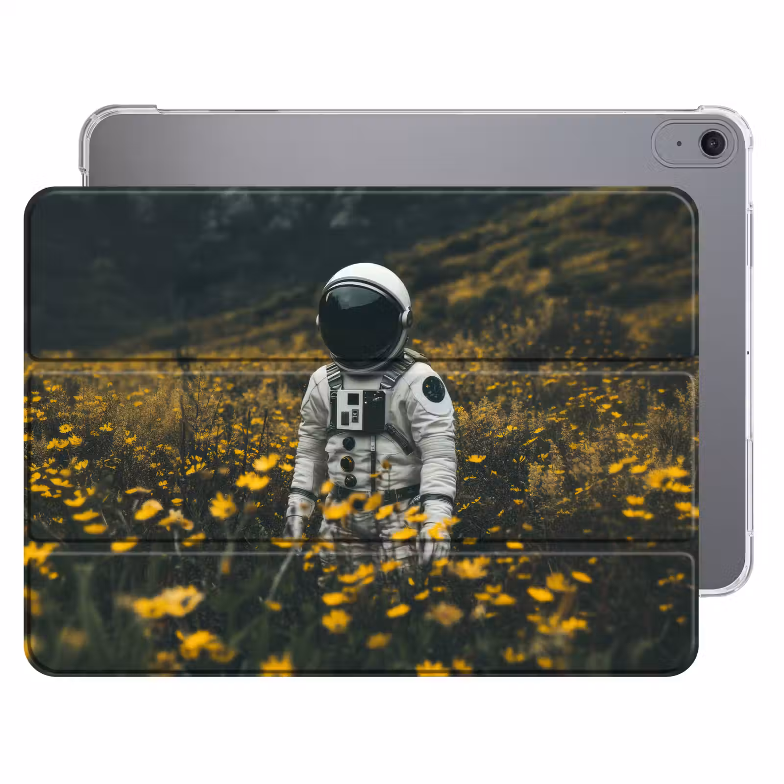 iPad hoes - Astronaut - Bloemen - Veld - Geel — 1