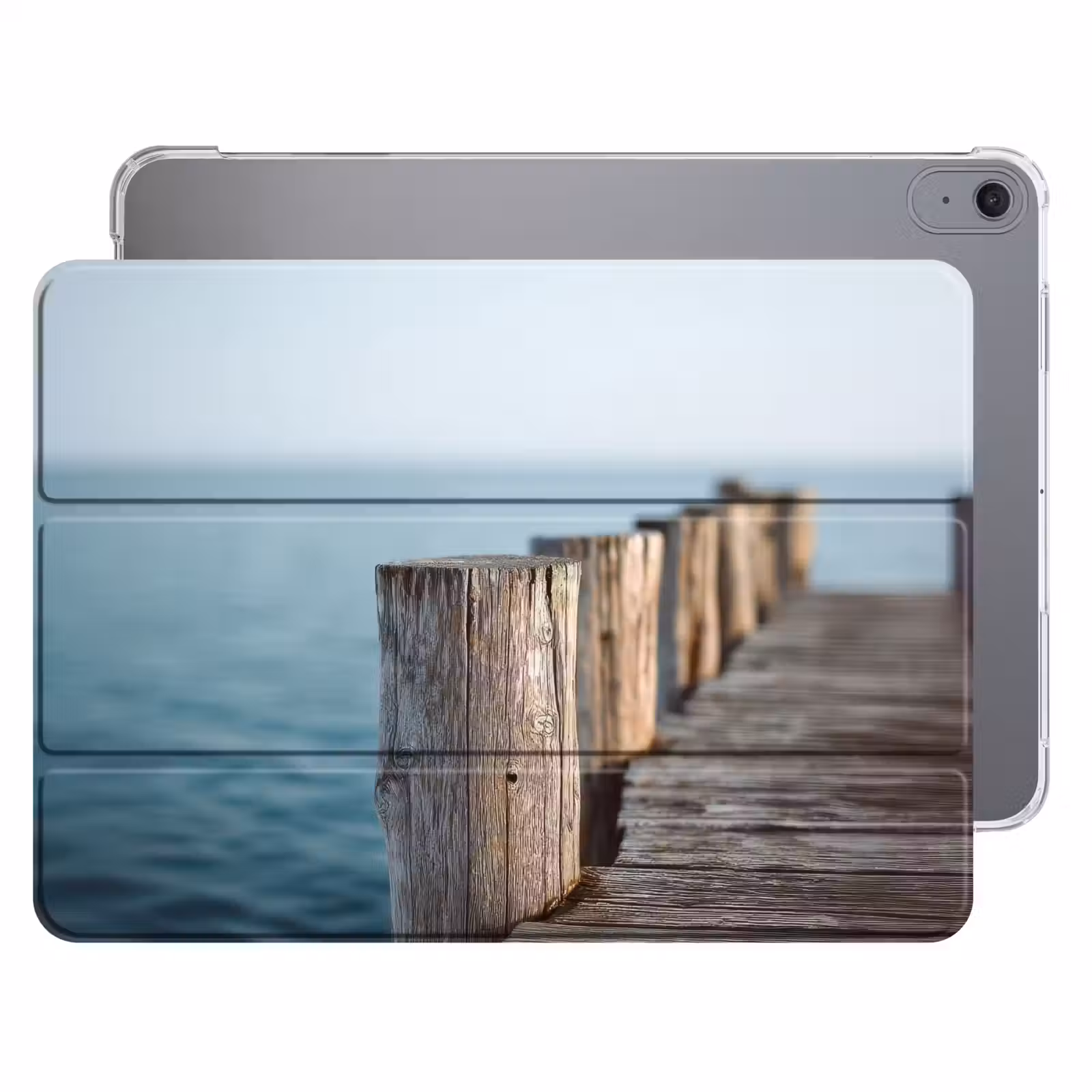 iPad hoes - Houten steiger - Helderblauwe lucht — 1