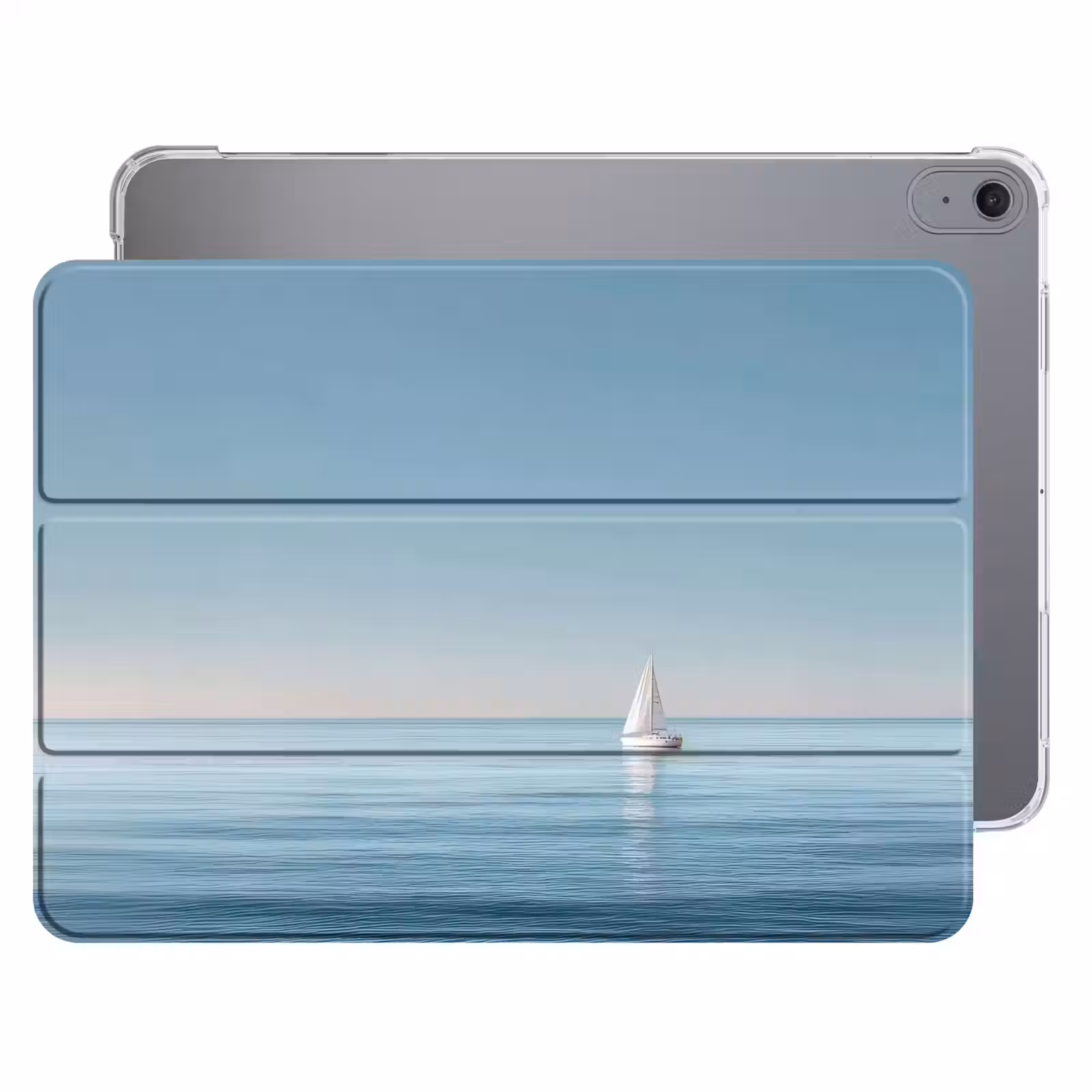 iPad hoes - Zeilbootje - Kalme zee - Helderblauwe hemel — 1