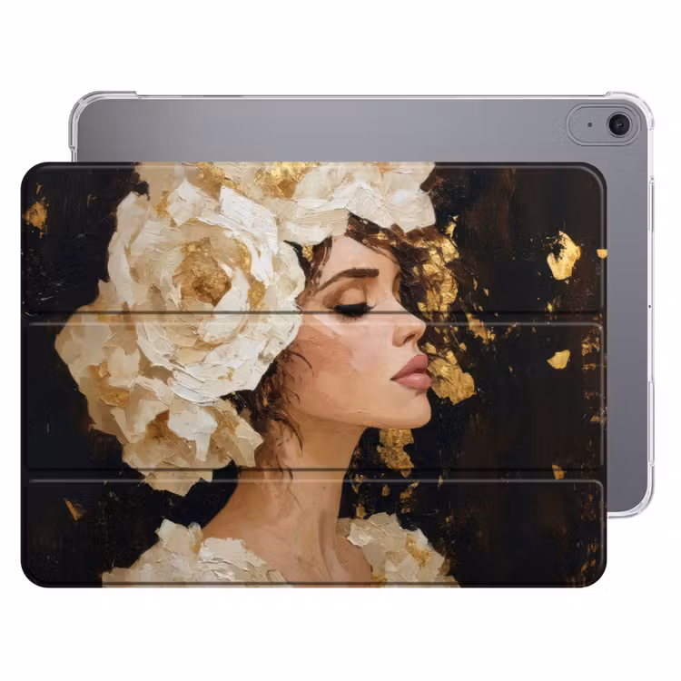 iPad hoes - Abstract - Vrouw - Bloemen - Wit — 1