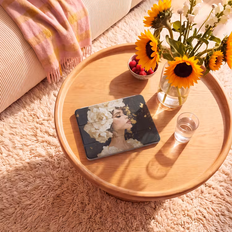 iPad hoes - Abstract - Vrouw - Bloemen - Wit — 2
