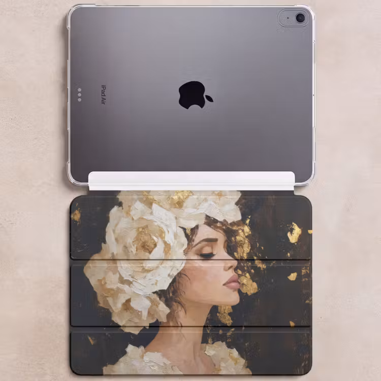 iPad hoes - Abstract - Vrouw - Bloemen - Wit — 6