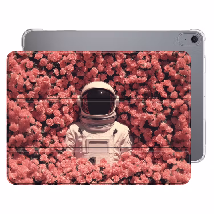 iPad hoes - Bloemen - Roze - Astronaut — 1