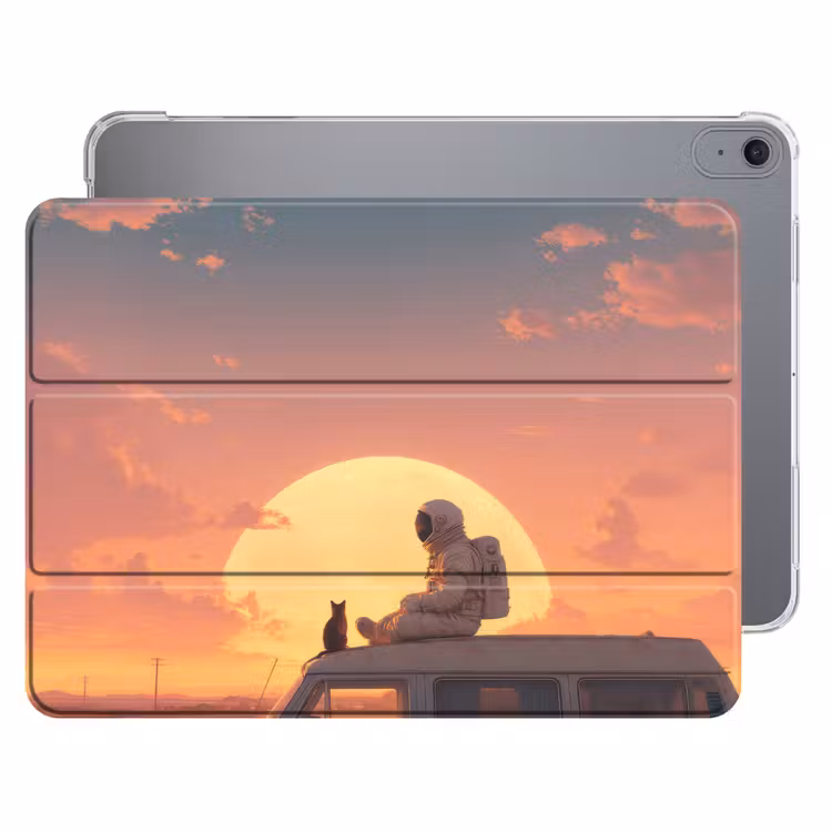 iPad hoes - Busje - Kat - Zonsondergang - Oranje — 1