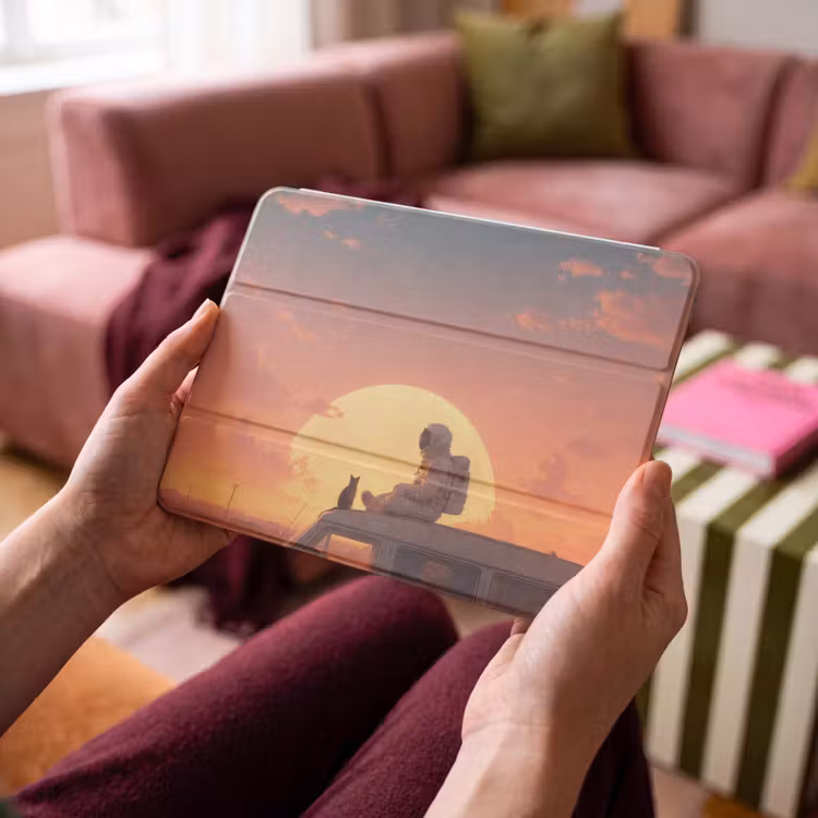 iPad hoes - Busje - Kat - Zonsondergang - Oranje — 4