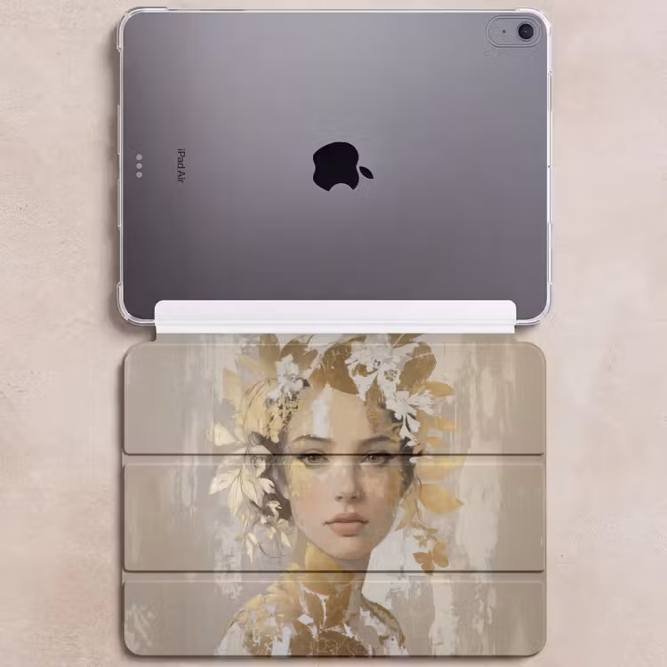iPad hoes - Gezicht - Vrouw - Bladeren - Goud — 6