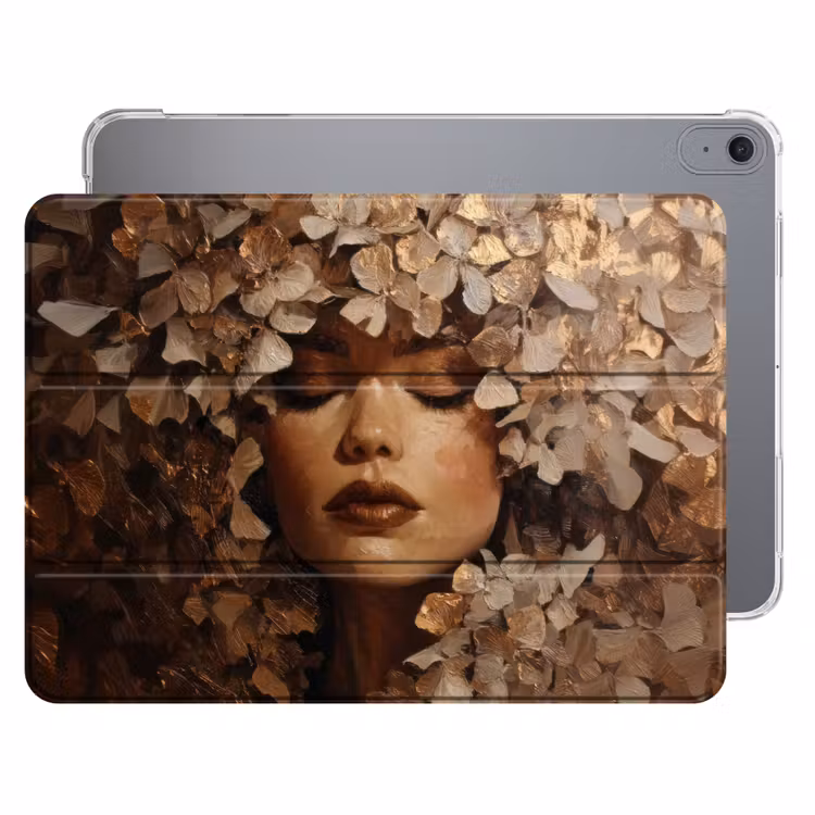 iPad hoes - Gezicht - Vrouwe - Bladeren - Penseelstreken — 1