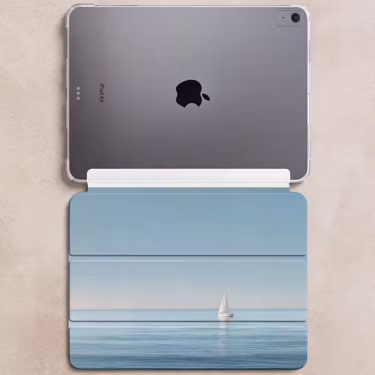 iPad hoes - Zeilbootje - Kalme zee - Helderblauwe hemel — 6