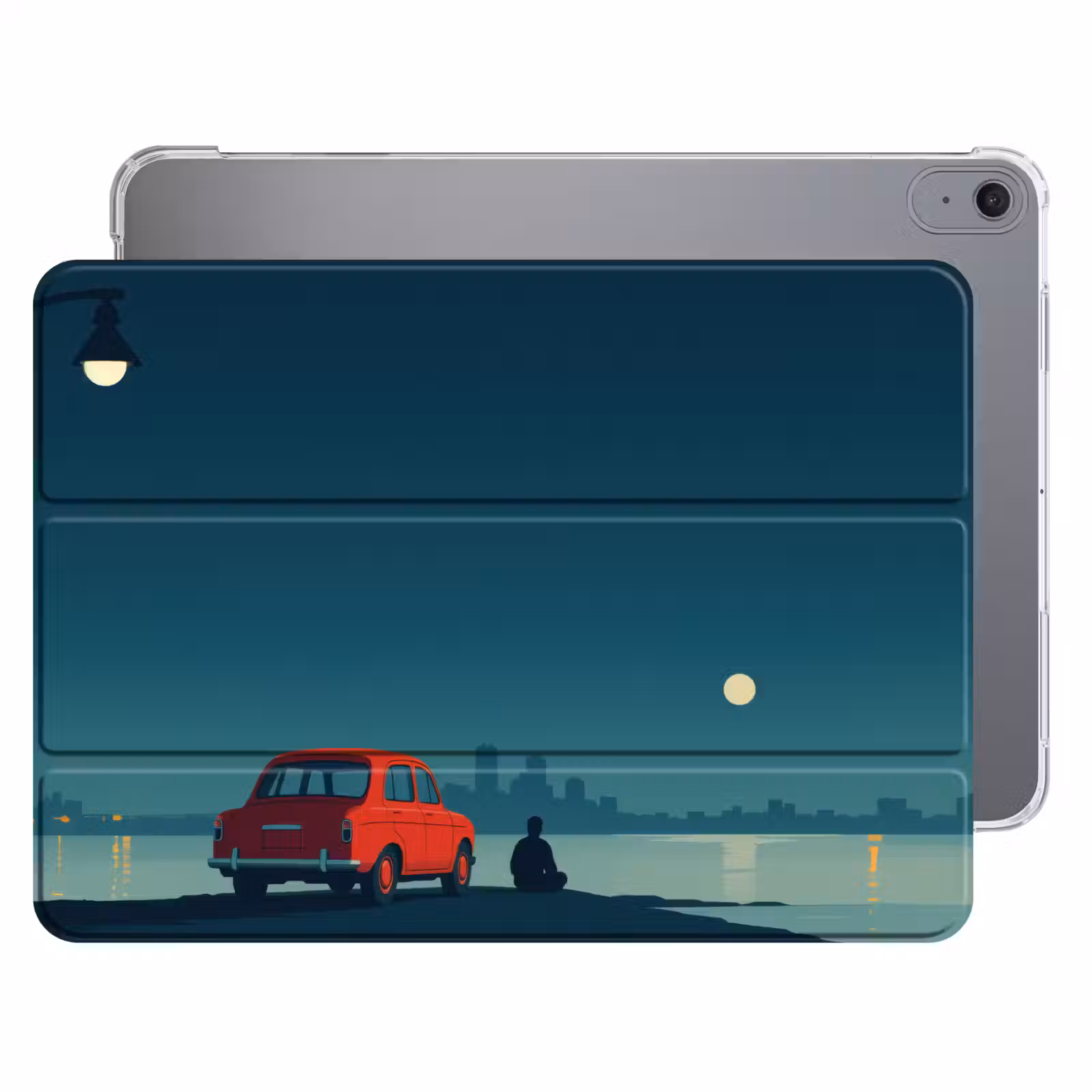 iPad hoes - Auto - Volle maan - Uitkijkend over water — 1