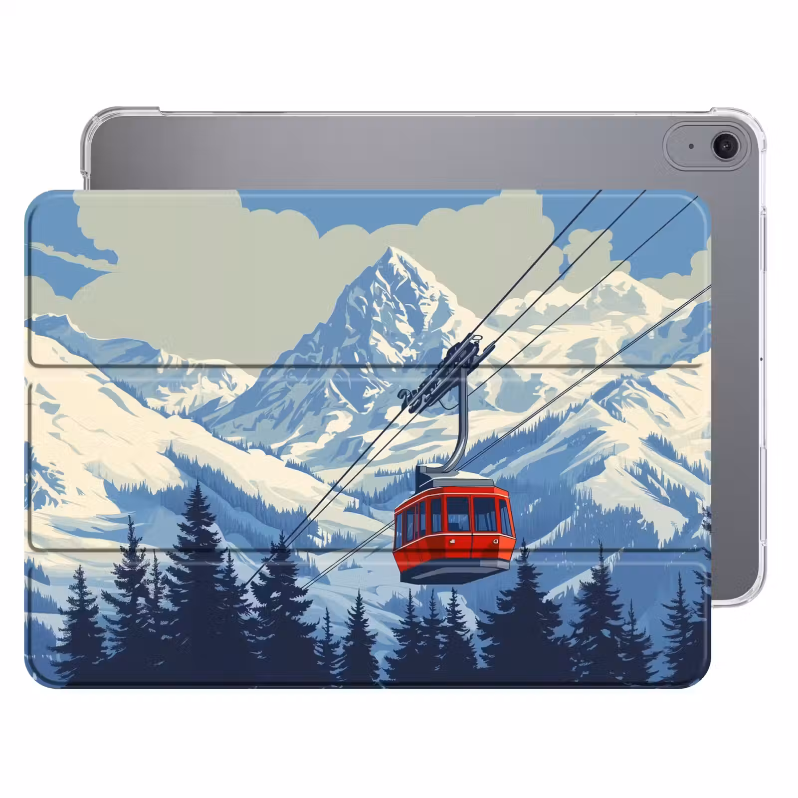 iPad hoes - Kabelbaan - Sneeuw - Berglandschap — 1
