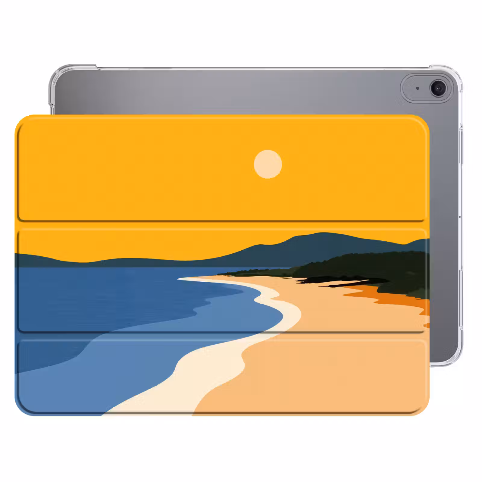 iPad hoes - Kustlijn - Oranje lucht - Begroeiing — 1