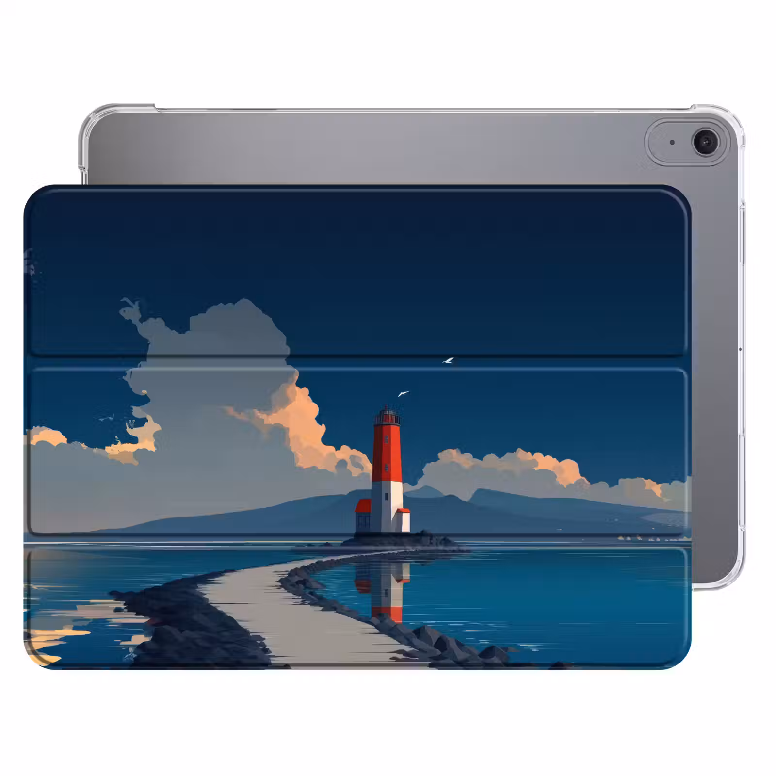 iPad hoes - Vuurtoren - Zee - Wolken — 1