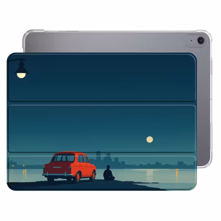 iPad hoes - Auto - Volle maan - Uitkijkend over water — 1