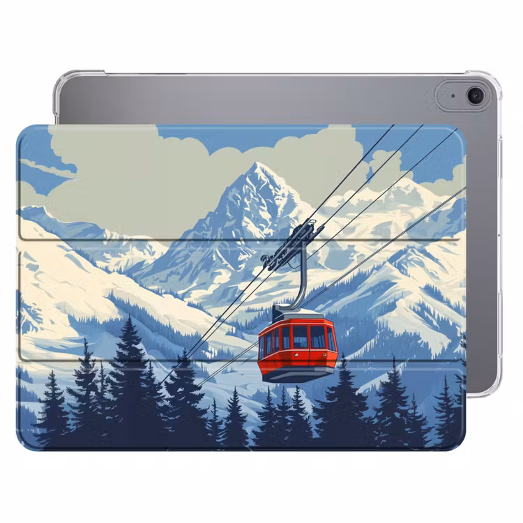 iPad hoes - Kabelbaan - Sneeuw - Berglandschap — 1