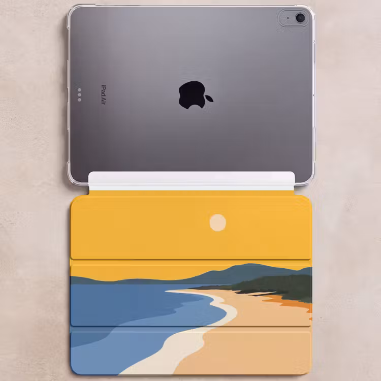 iPad hoes - Kustlijn - Oranje lucht - Begroeiing — 6