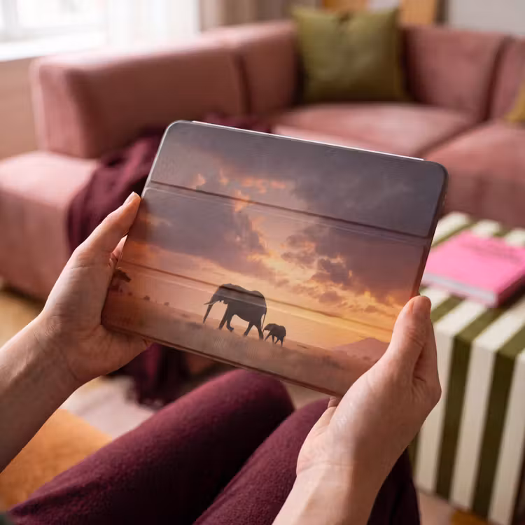 iPad hoes - Olifanten - Grasland - Zonsondergang — 4