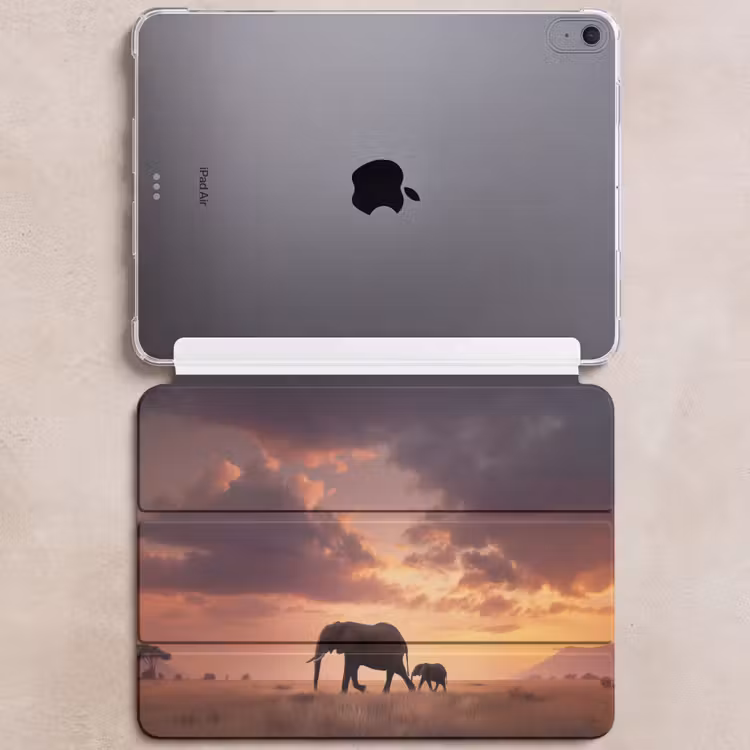 iPad hoes - Olifanten - Grasland - Zonsondergang — 6