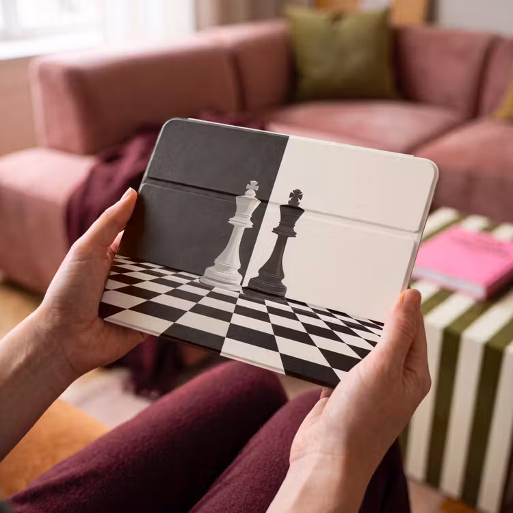 iPad hoes - Schaakstukken - Koning - Geblokt - Zwart — 4
