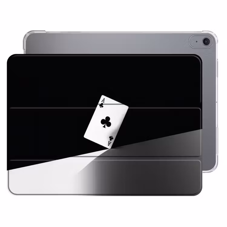 iPad hoes - Speelkaart - Klaver - Abstract - Zwart — 1