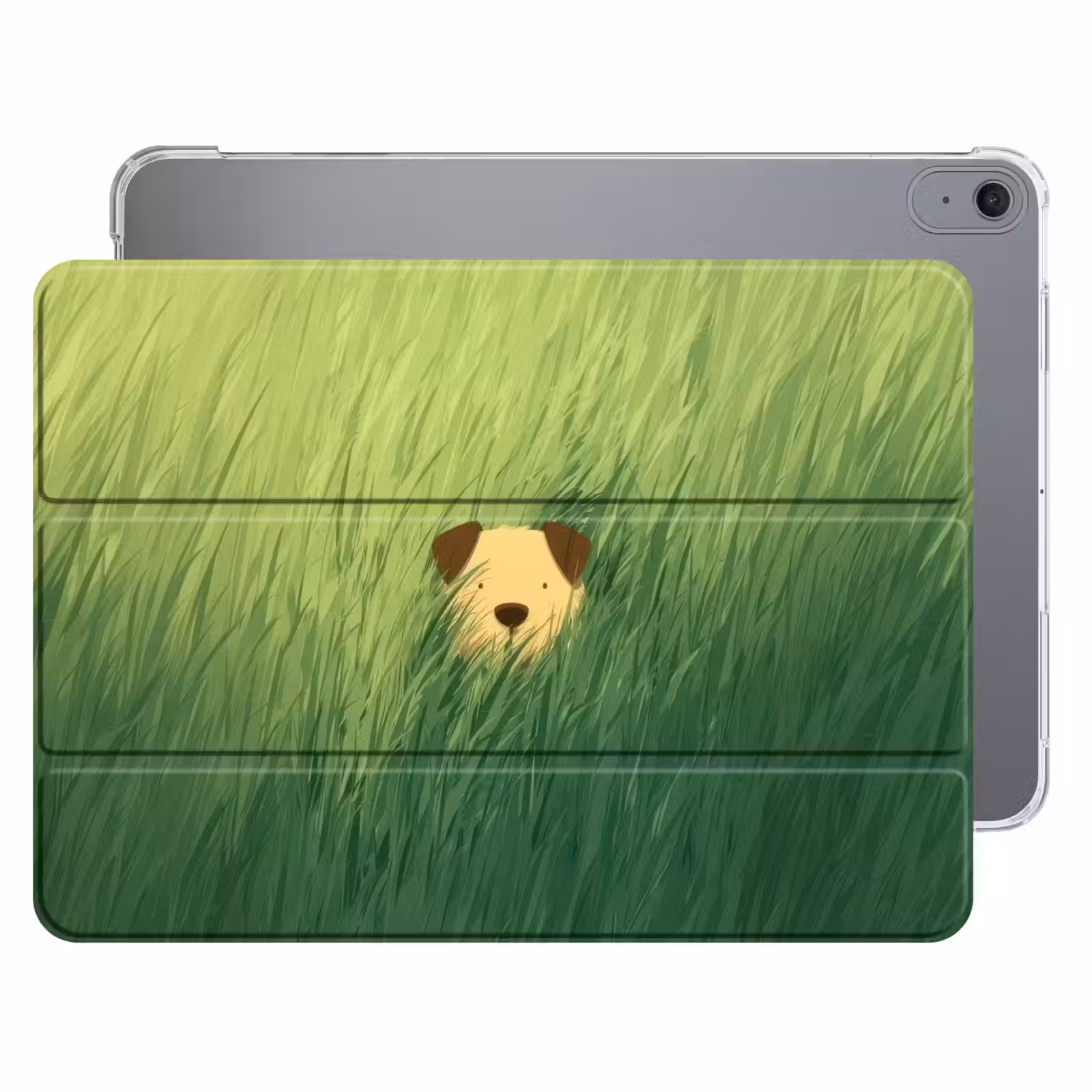 iPad hoes - Hondje - Gras - Oren - Bruin — 1